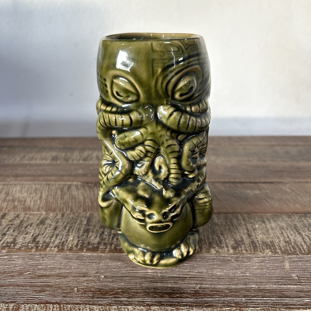 Horror In Clay Cthulhu Tiki Mug 16 Oz Jonathon Chaffin Lucas Francis 2012 green